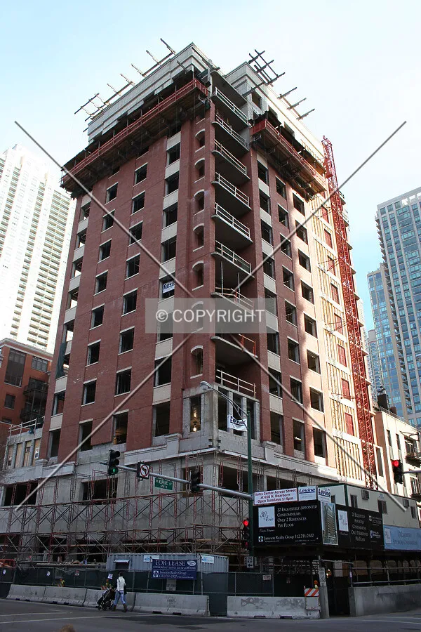 Looking up the southwest corner