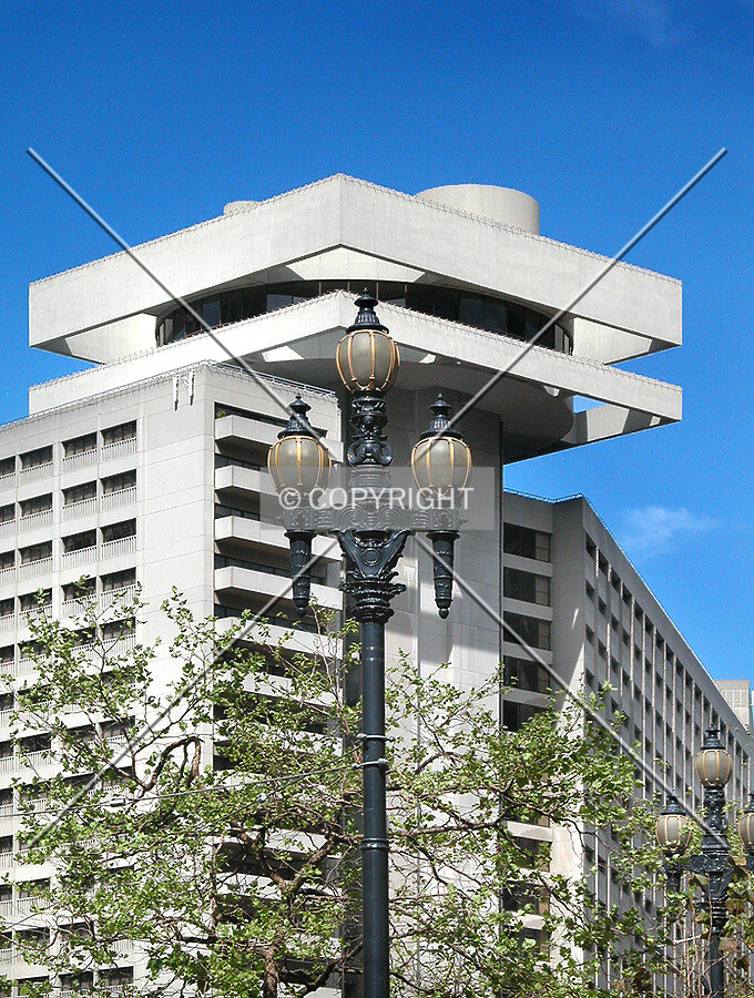 Top section which houses the revolving "sit and rotate" restaurant