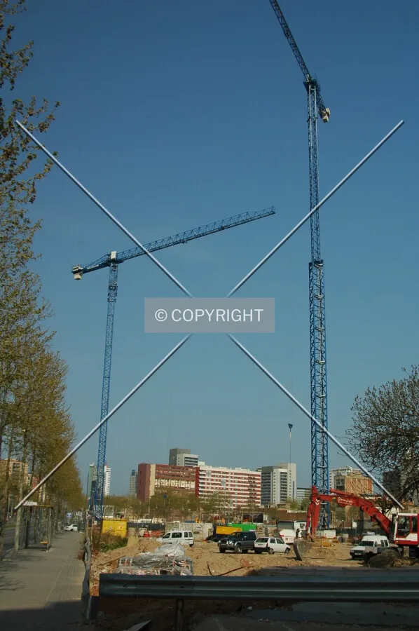 Cranes in the construction area