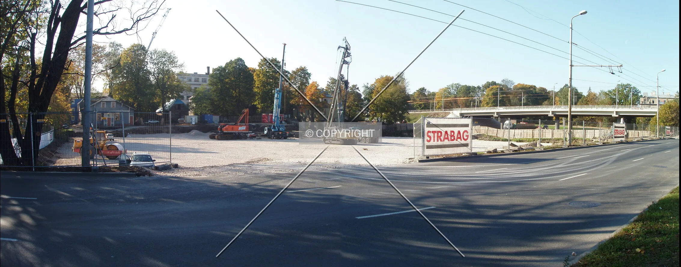 Panoramnic view of construction site. View from Daugavgrivas Street