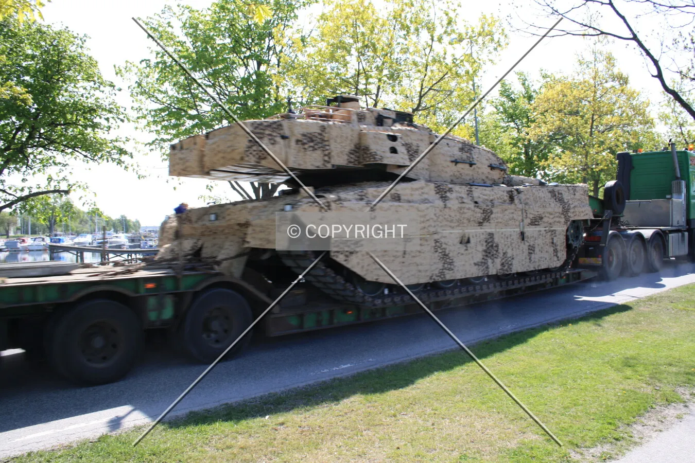 A tank on a heavy goods lorry
