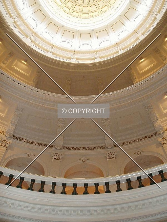 Elaborate architecture adorns the inside of the dome