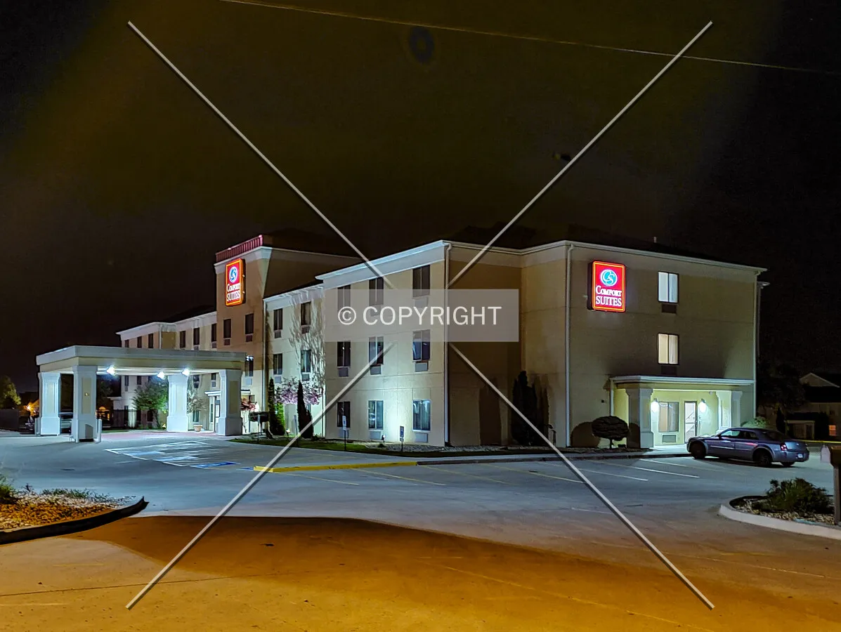 Southwest view at night; May 9, 2020