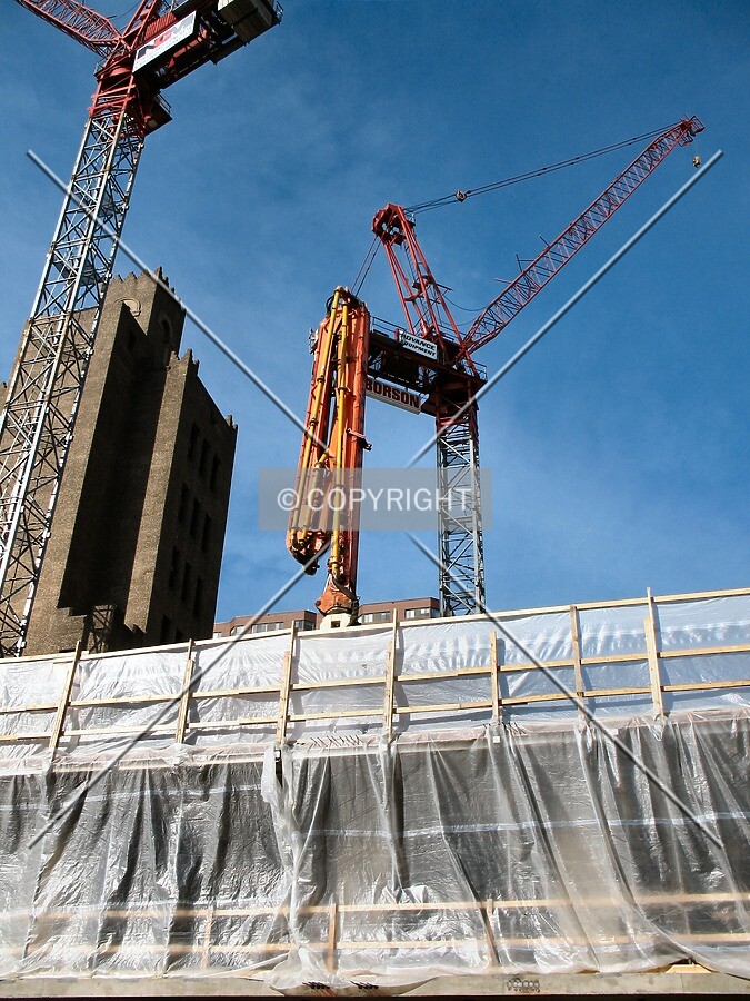 Concrete pumper at rest