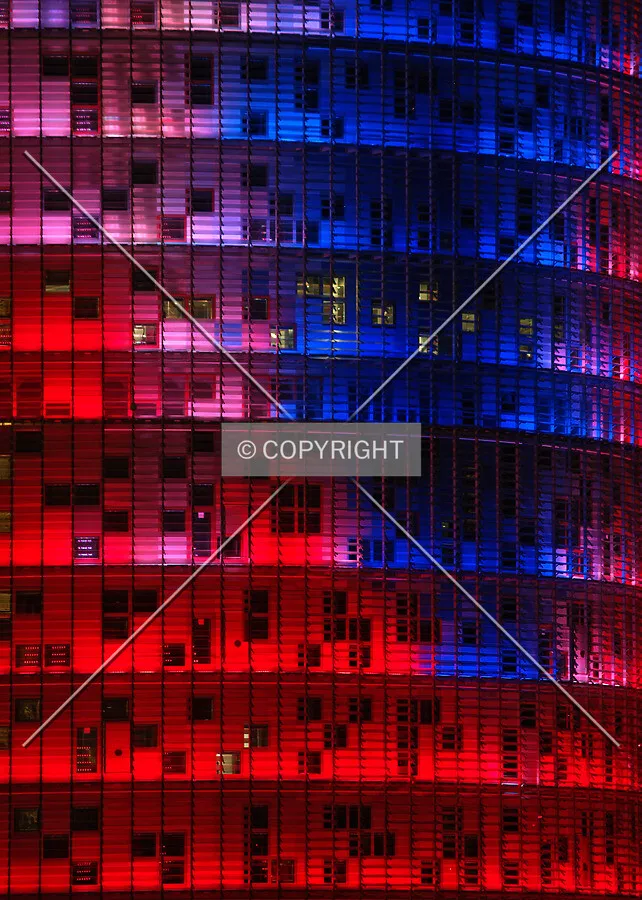Façade detail at night