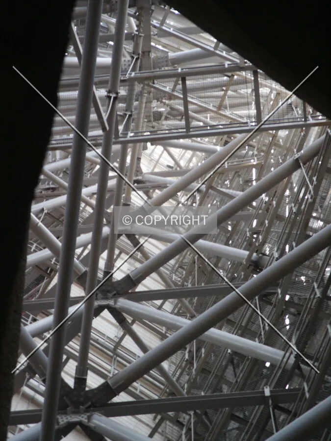 Looking up through the steelwork
