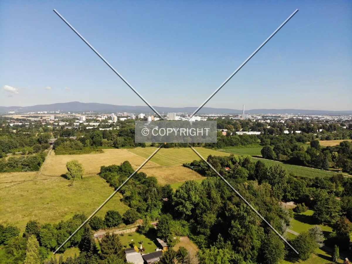 Aerial view over Frankfurt-Praunheim