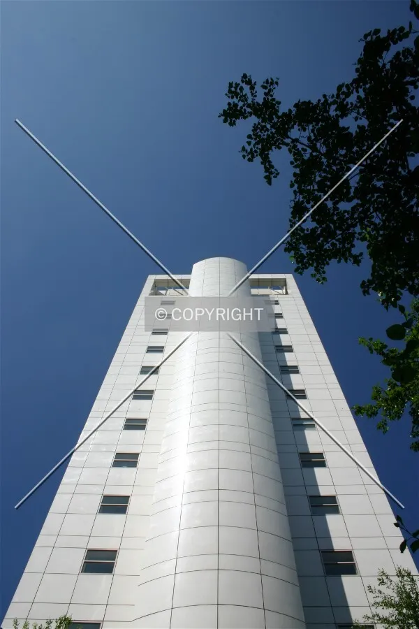 View of the side façade