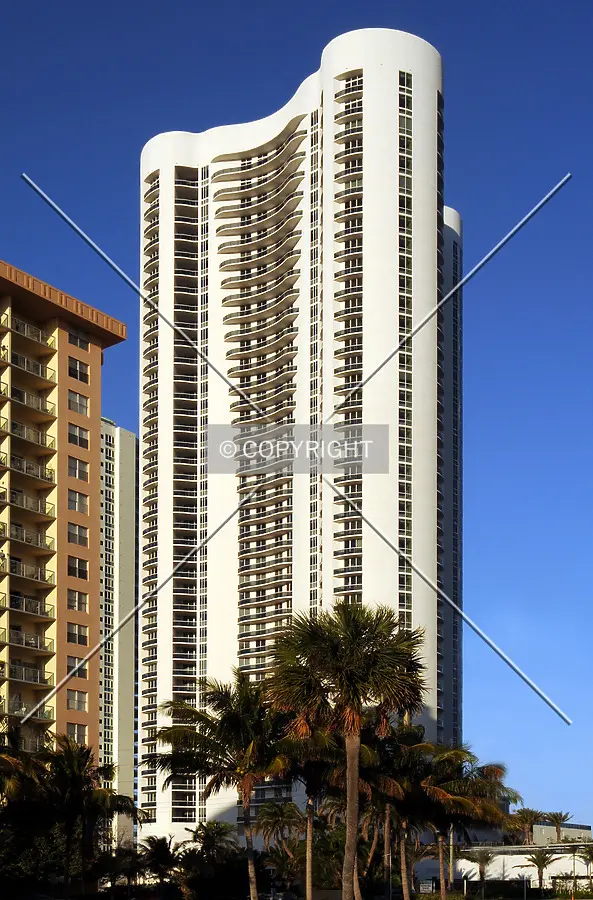 View from the southwest across Collins Avenue