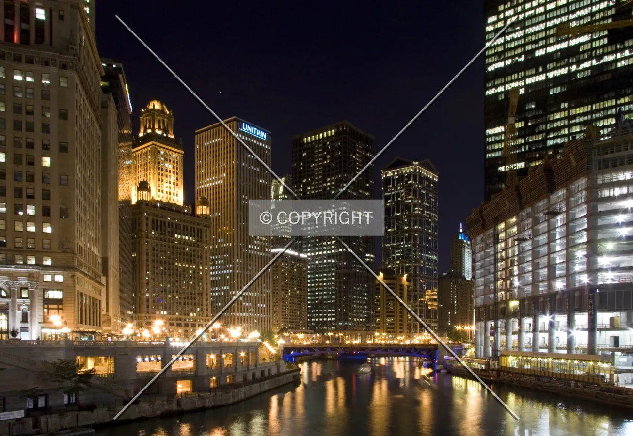 Night view from Michigan Avenue