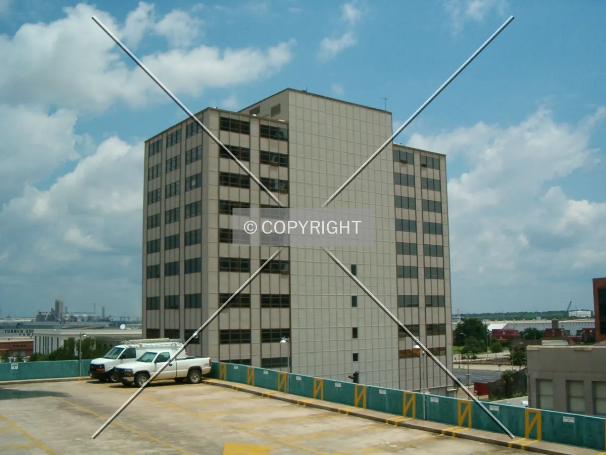 Elevated view from a parking garage