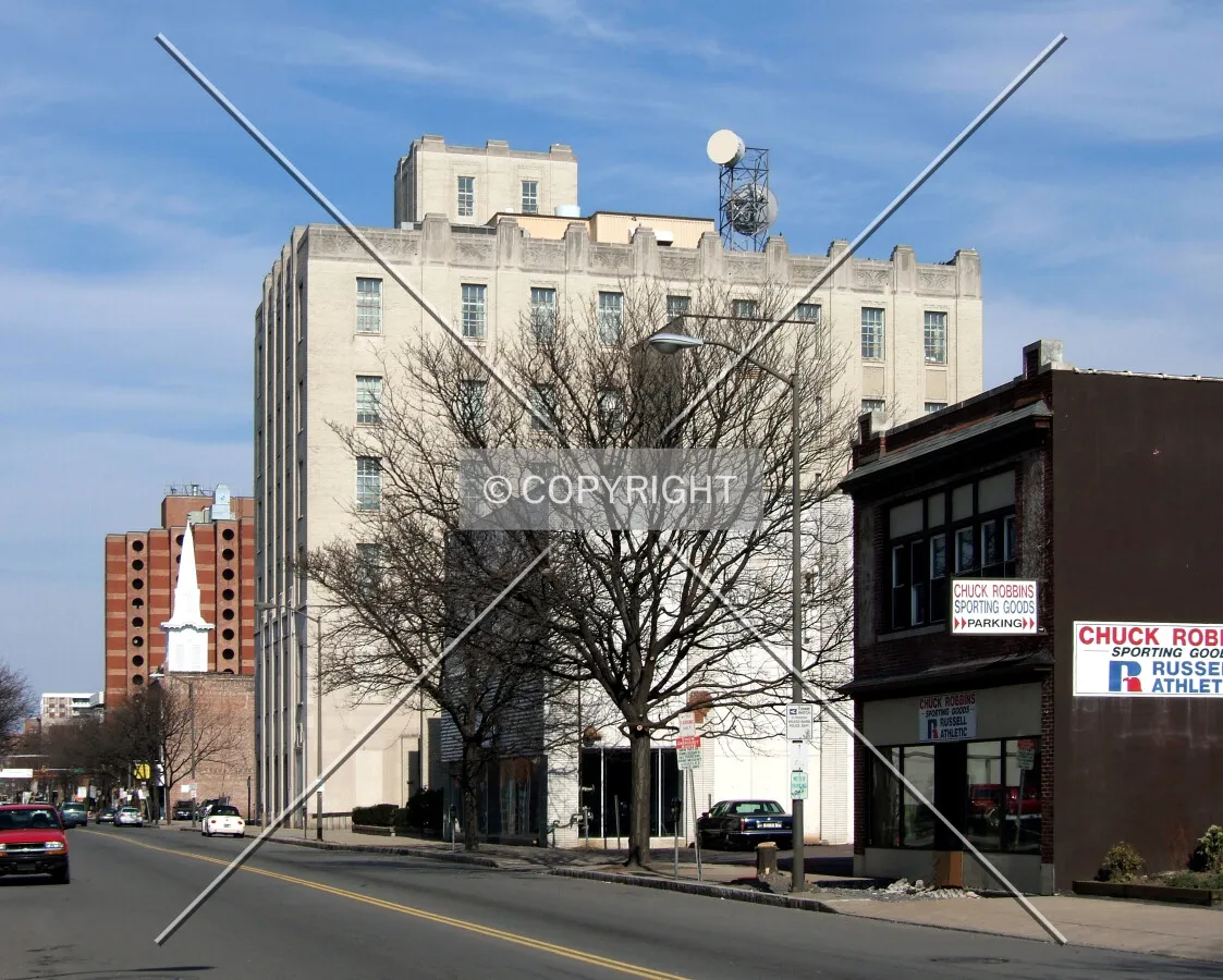 View from the southwest along Main Street