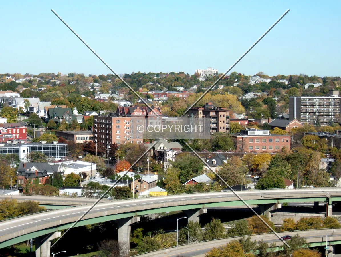 View looking northwest toward James Street