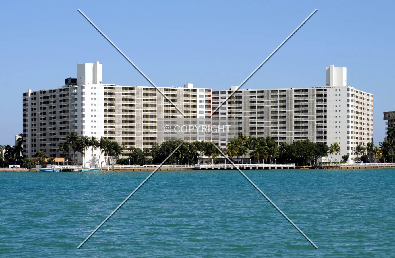 View from the west along Biscayne Bay