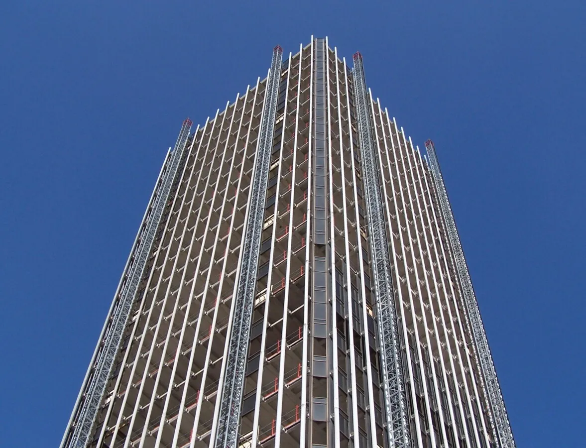 Facade reconstruction underway