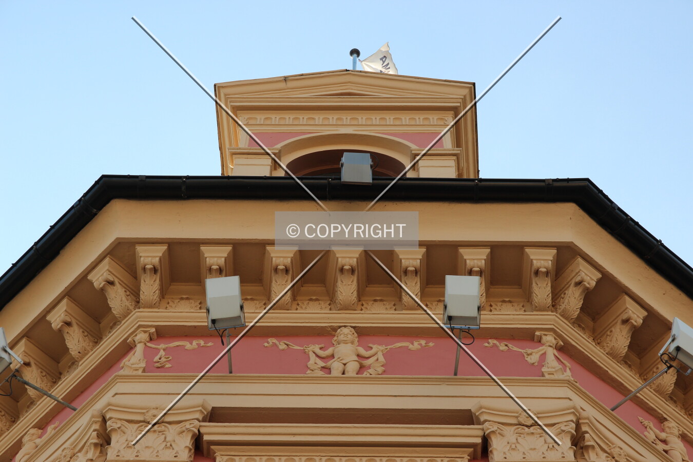 Facade details on the northeast corner