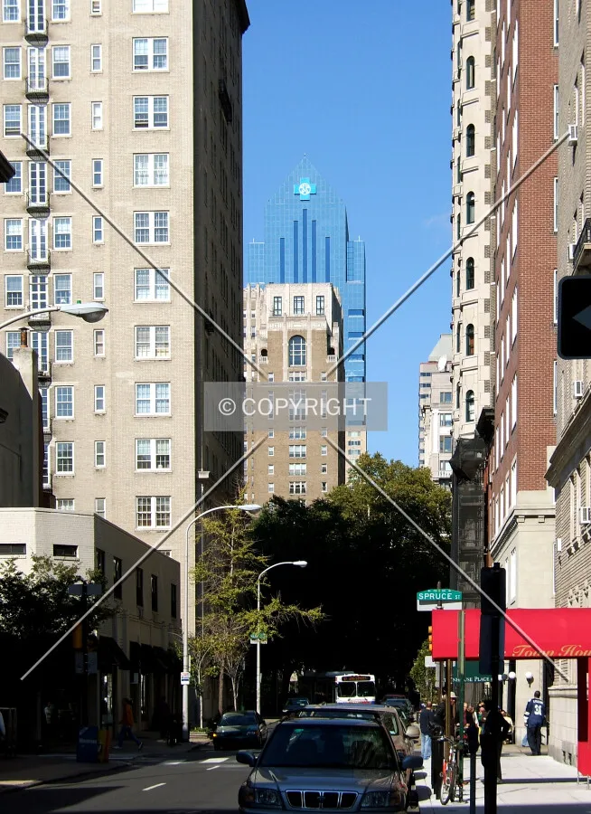 View north from Spruce Street