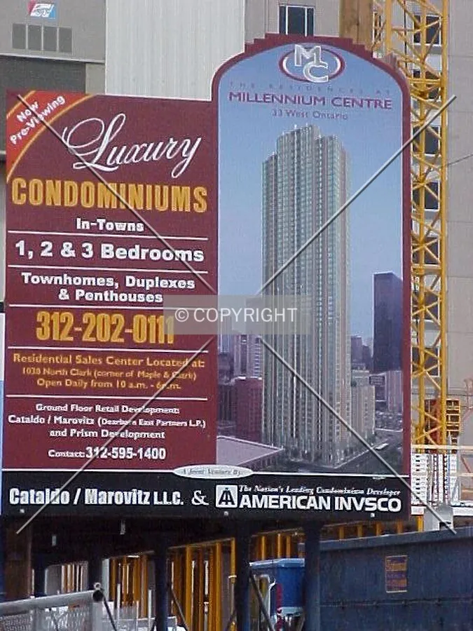 Advertisement billboard at the construction site