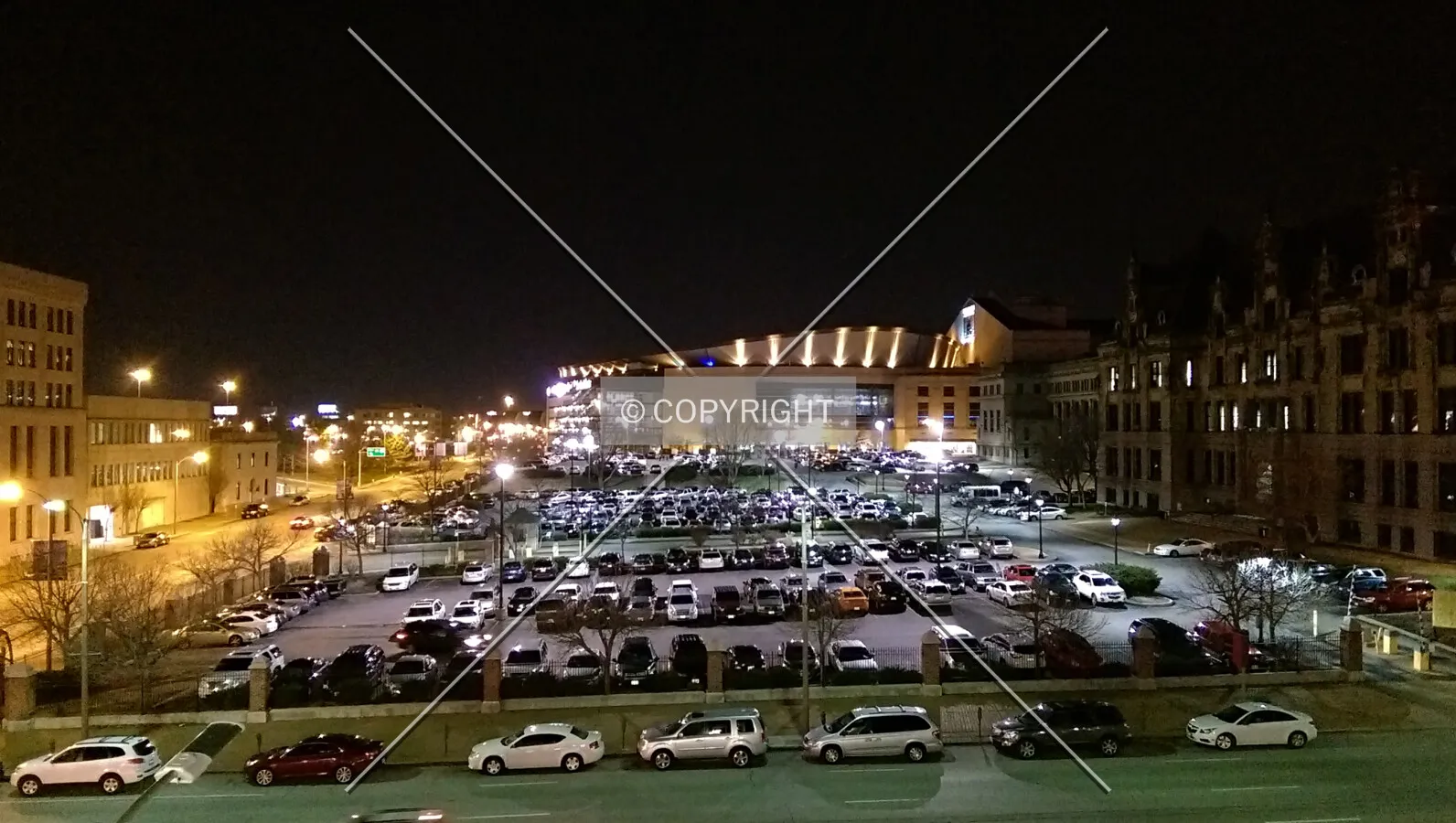 Distant view from the east at night; March 26, 2015