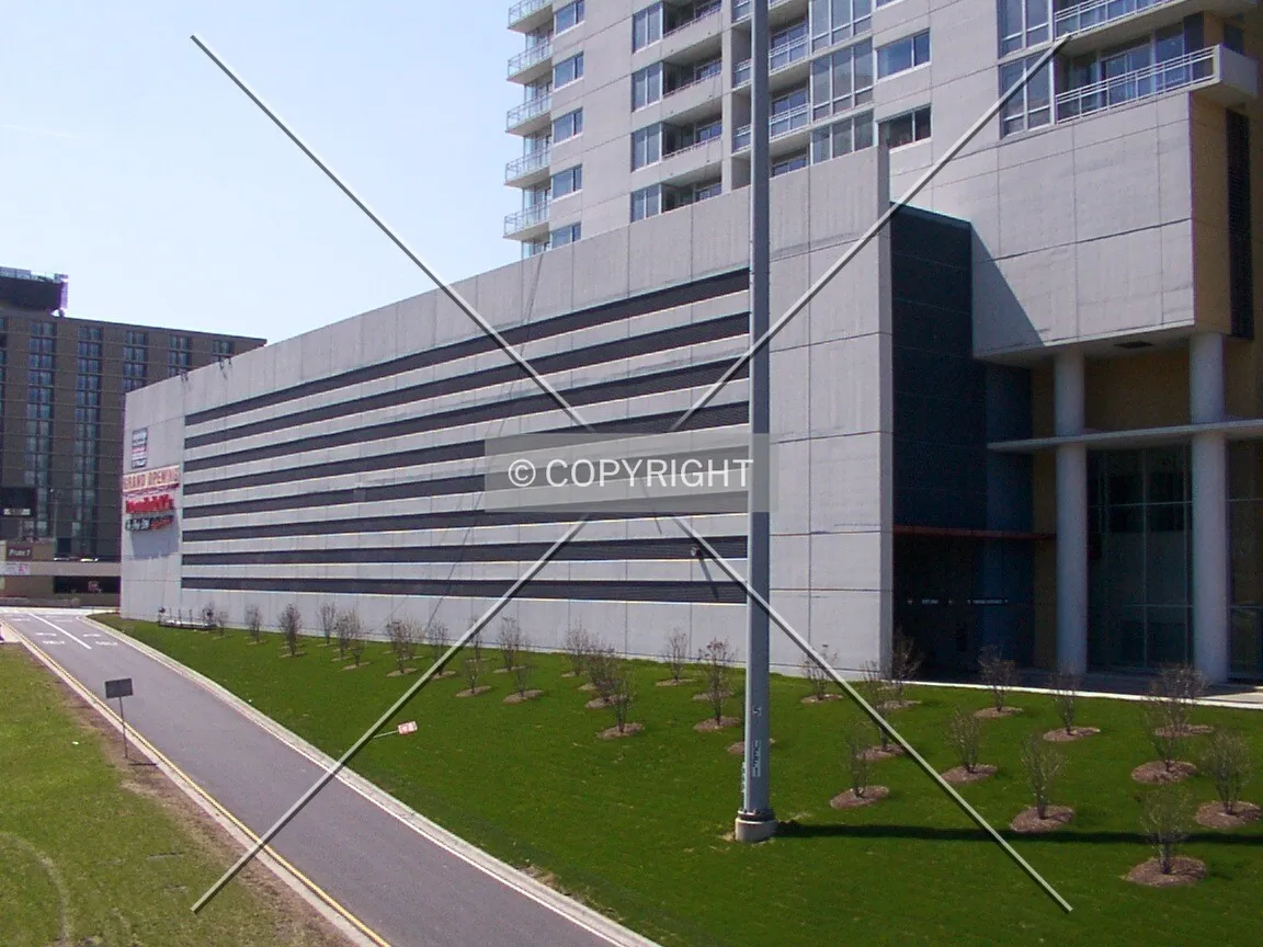 Base of the building along the Kennedy Expressway