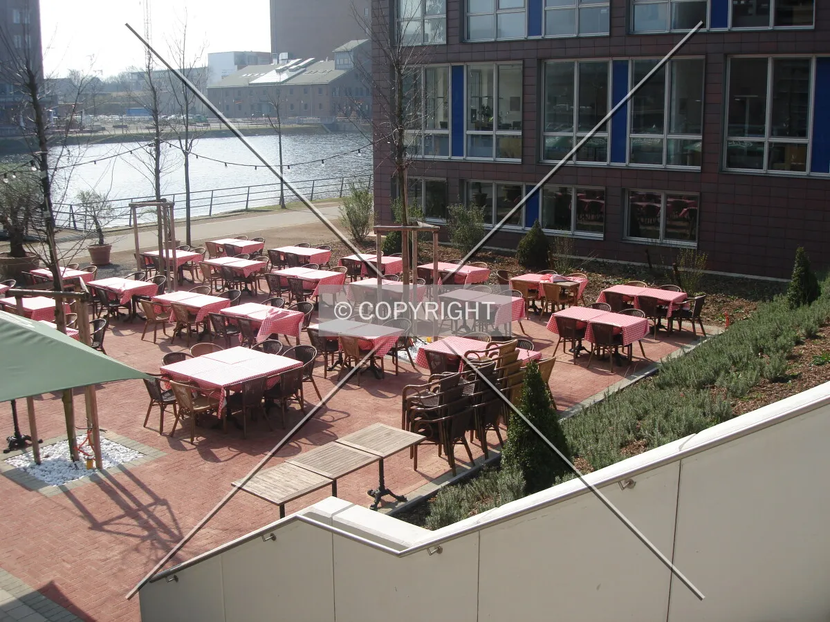 Cafe space outside the building
