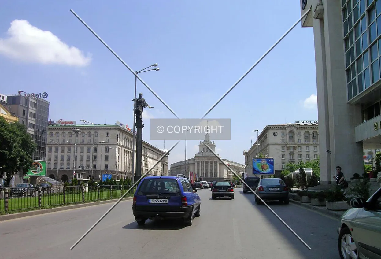 Central Sofia, driving on Todor Alexandrov Boulevard