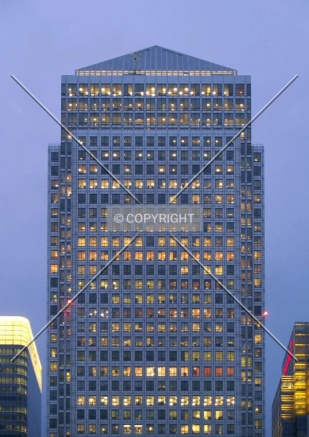 As seen at dusk from the western side