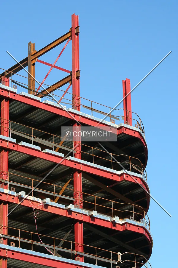 Looking up at the construction progress