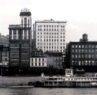 View from the west across the Ohio River with Reichart Building