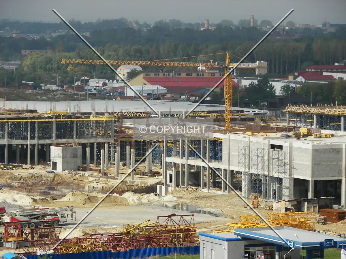 Elevated view from the east