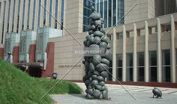 Close-up of the "Rockman" Sculptures