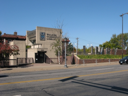 Small overground entrance from across Hennepin Avenue