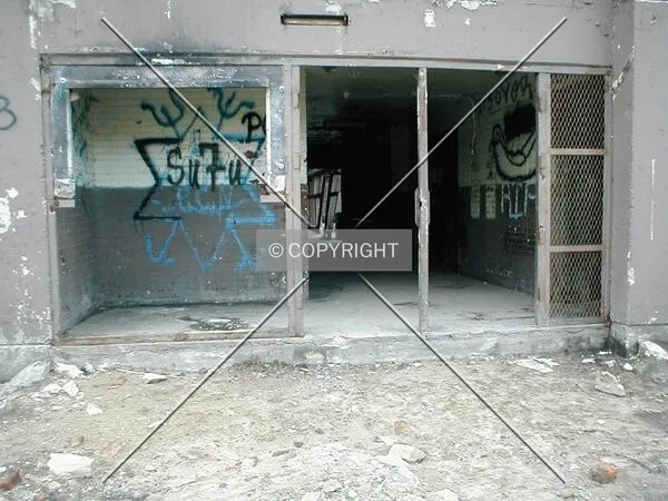 Ground level common area view during demolition