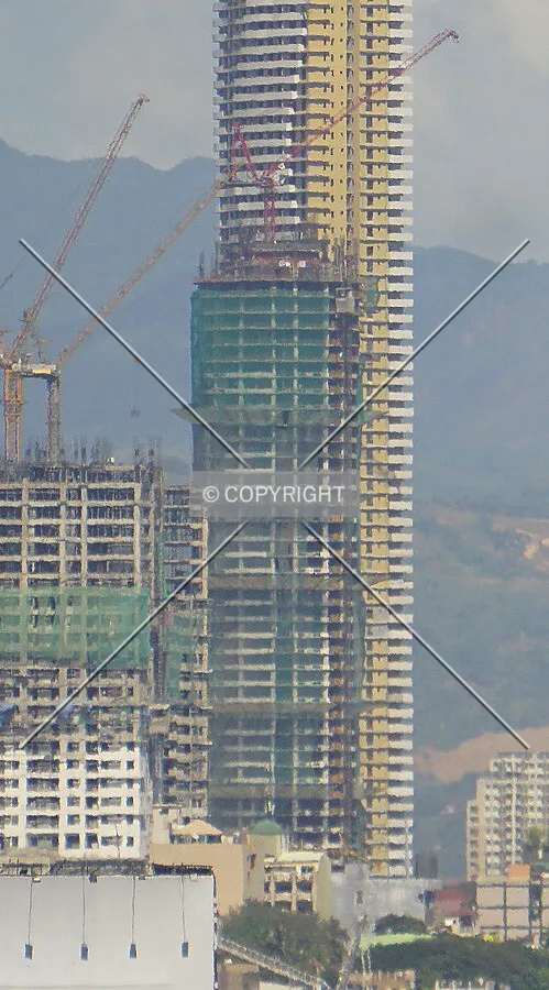 View from the west during construction