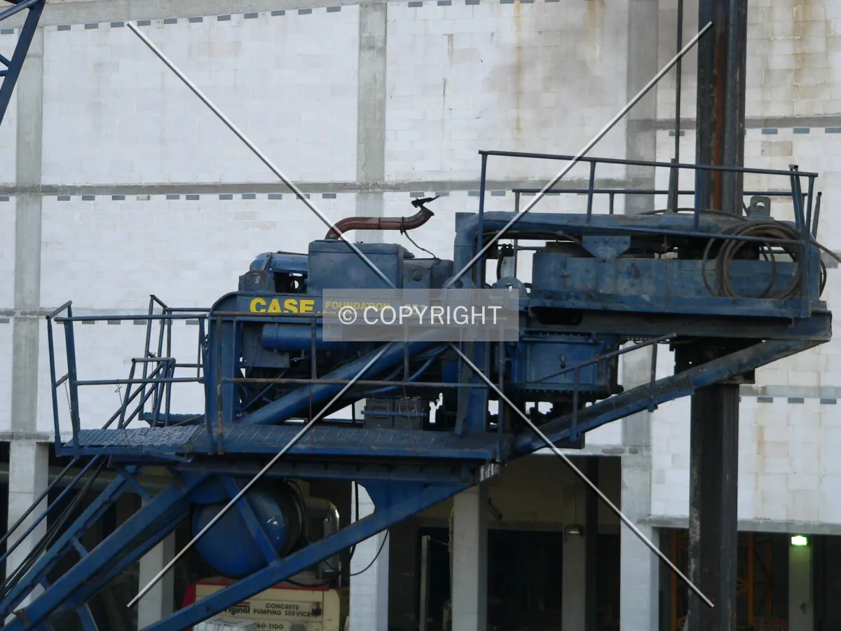 A caisson drilling rig motor hard at work