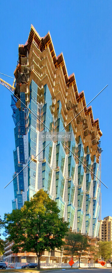 Northwest view during construction; October 12, 2019