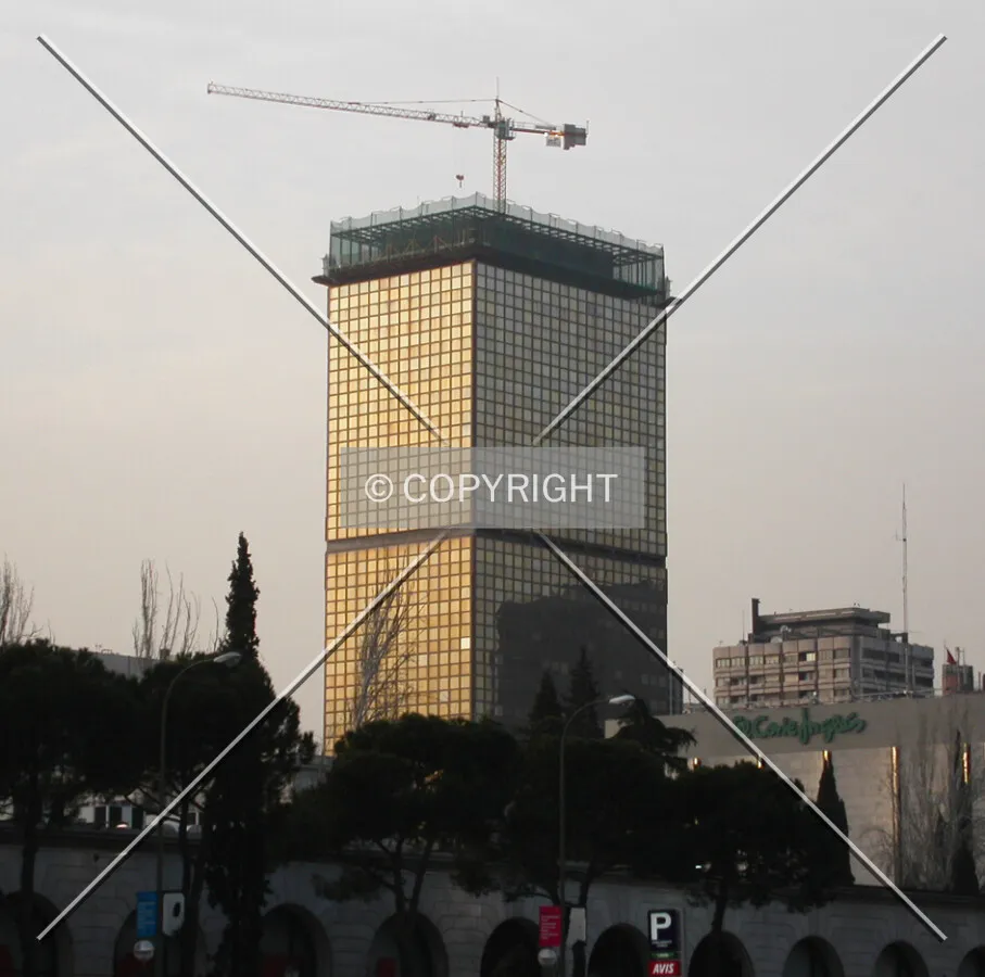 Dusk view from Paseo de la Castellana