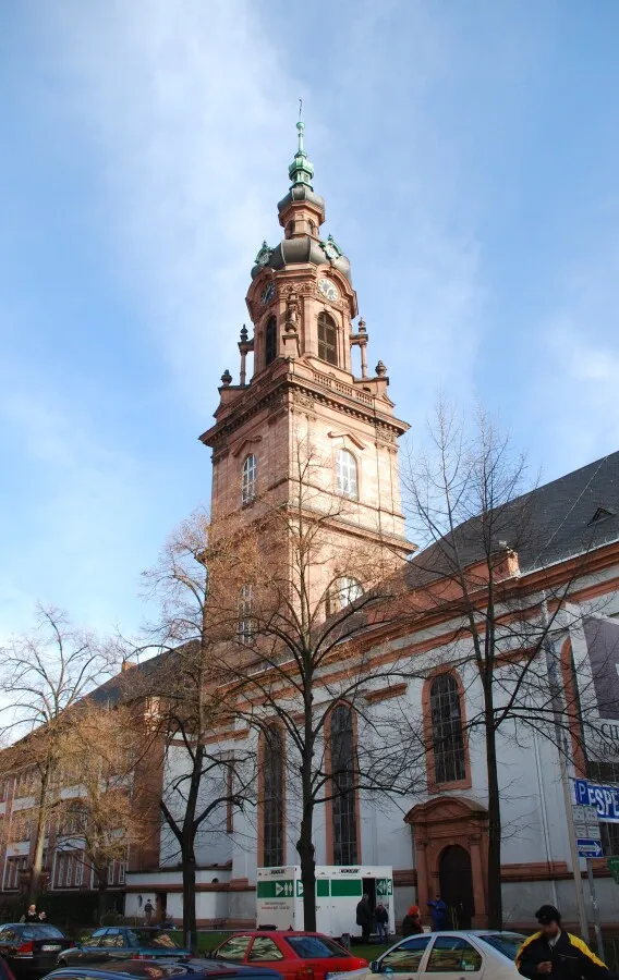 Church tower in the middle of the two church parts