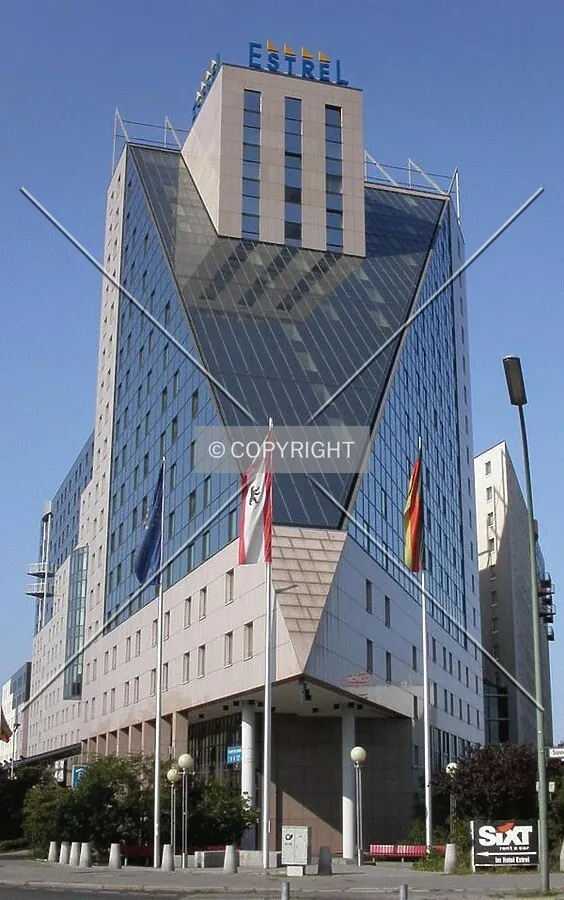 Frontal view of the building