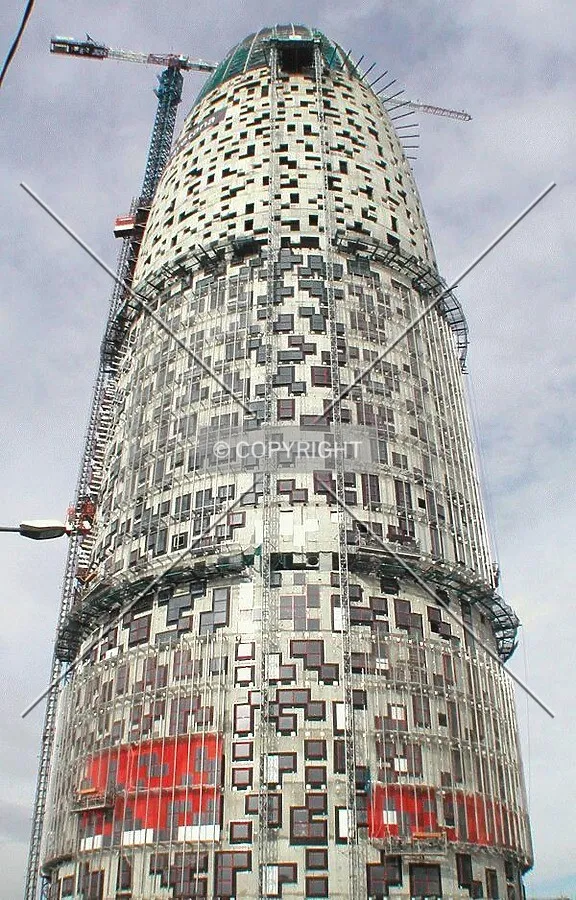 Looking up the tower from the east