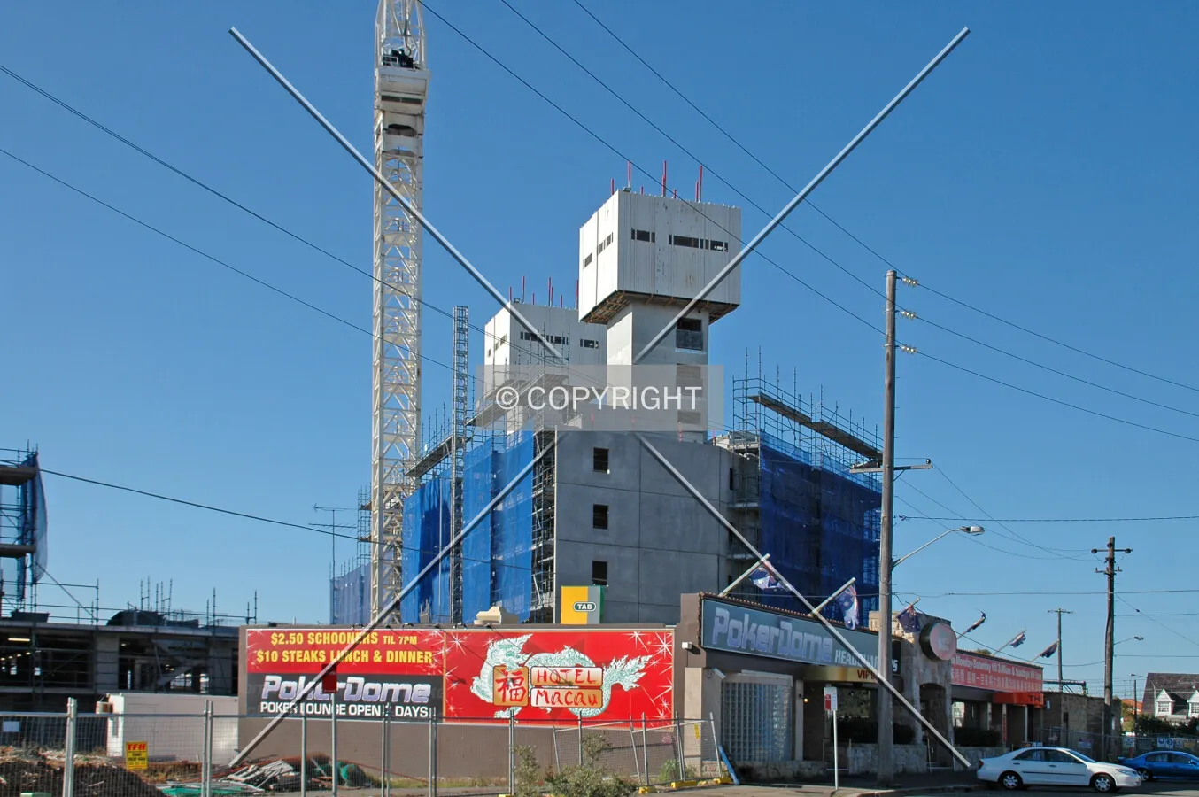 As seen from Treacy Street