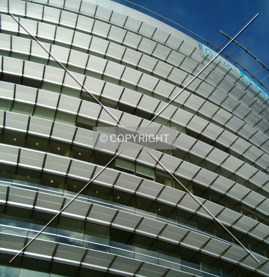 Parasol detail on the north facade