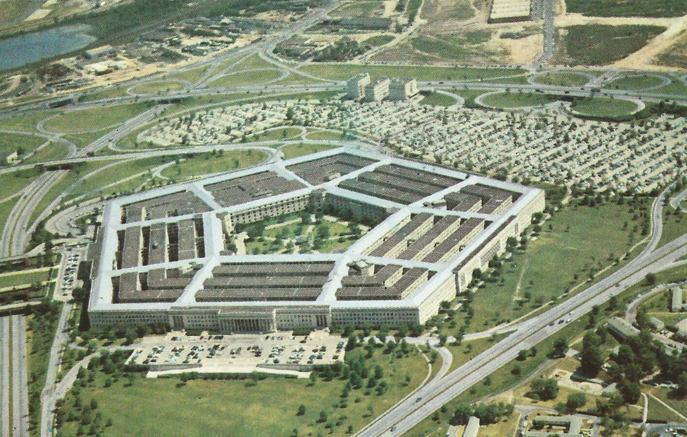 Vintage aerial view of the Pentagon in Arlington, Virginia