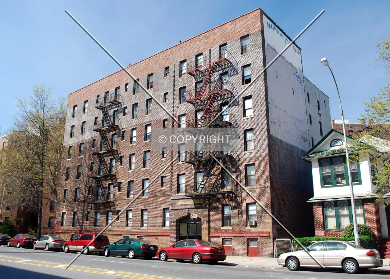 Viewed from the northeast along Ocean Avenue