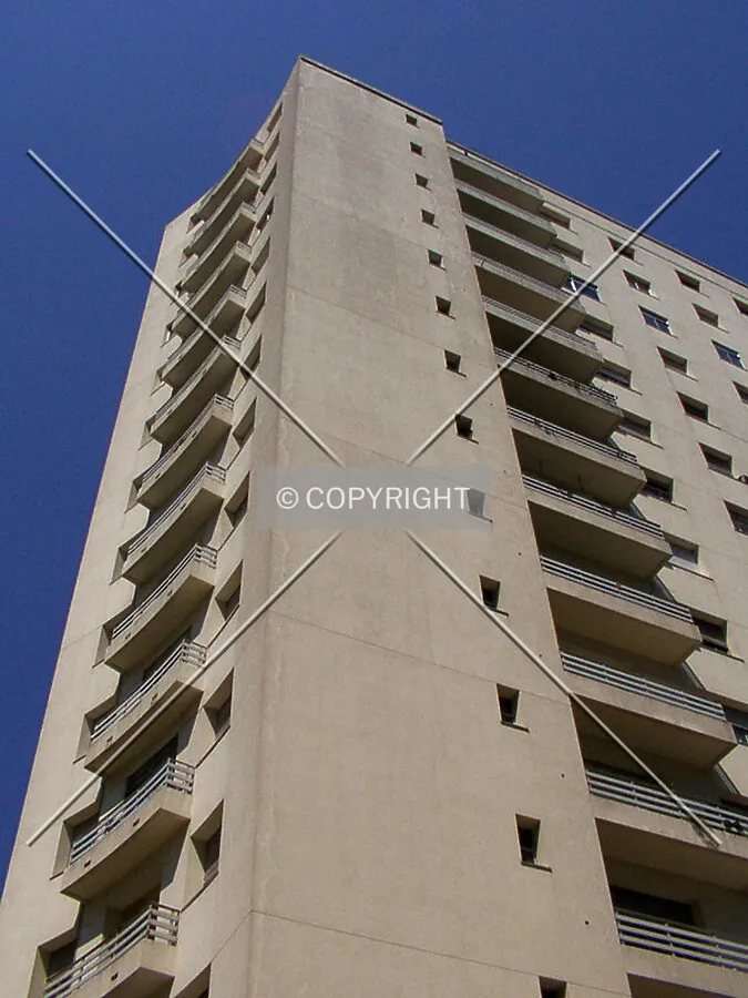 Looking up the northwest corner