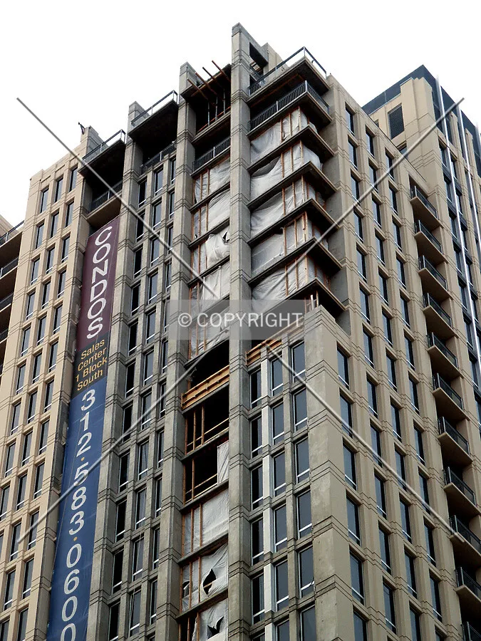 Looking up the southeast corner