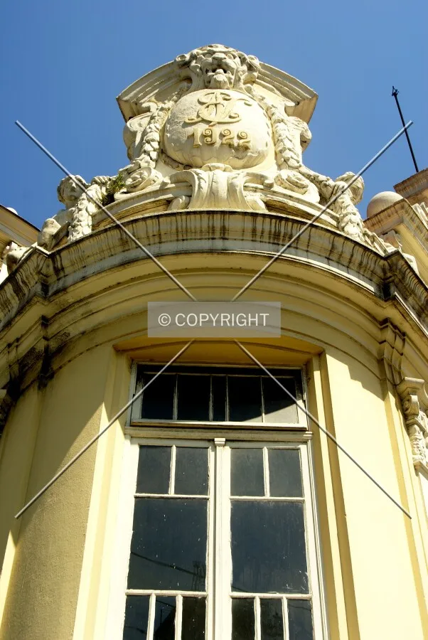 Construction date on building facade