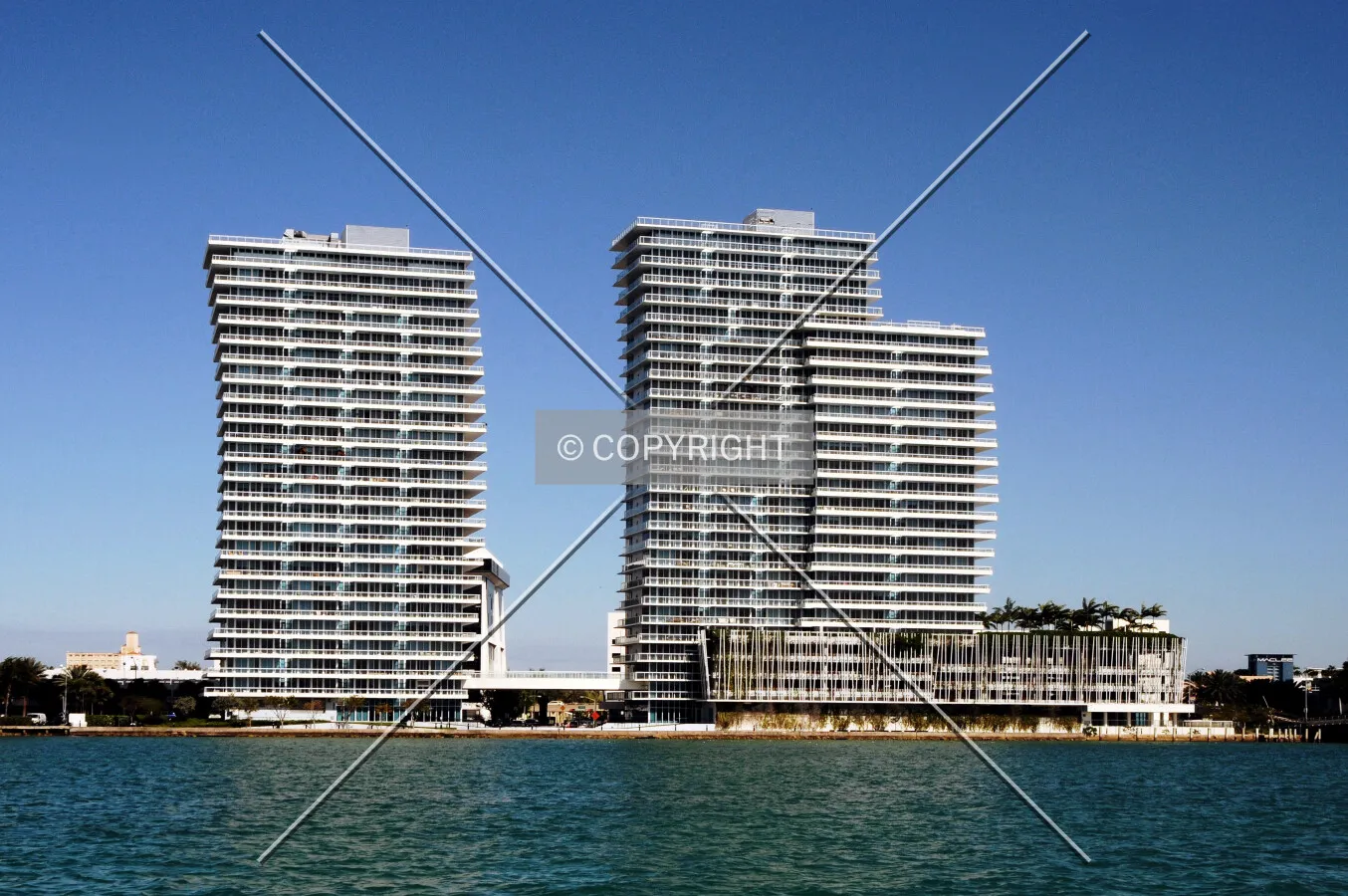 View from the west along Biscayne Bay