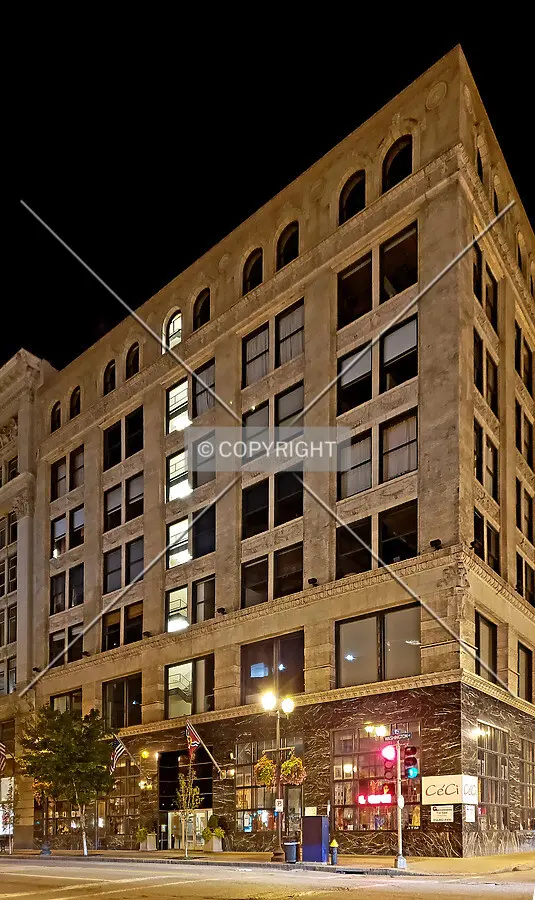 View from the southeast at night; August 18, 2018