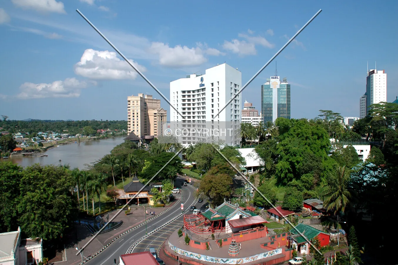 Elevated view from the west